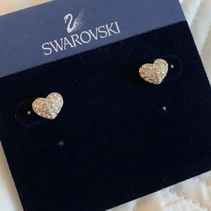 Swarovski Pave Heart Earrings